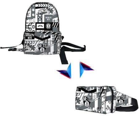 Pro Specialties Group Brooklyn Nets Transformer Multifunktionale Sporttasche, verstellbarer Riemen, Mehrfarbig/Meereswellen (Ocean Tides), Large, Sportrucksack