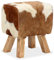 CINDERFUL Hocker Echtes Ziegenleder 40 x 30 x 45 cm,Stilvoller Ziegenleder Hocker im VintageLook für Restaurant, Bar und Zuhause Sitzbänke