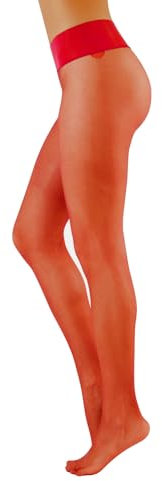 CALZITALY Medias Sin Costuras | Medias Semi Transparentes | Pantys 15 DEN | Natural, Negro, Azúl | S, M/L, L/XL | Calcetería Italiana | (FR/ES, Letras, S, Regular, Regular, Rojo)