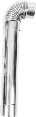 Happyyami Stainless Steel Stove Chimney Exhaust Pipe 2pcs Set 9cm Diameter 50cm Length 90° Elbow Heating Stove Flue Extension for Home Fireplace Heating