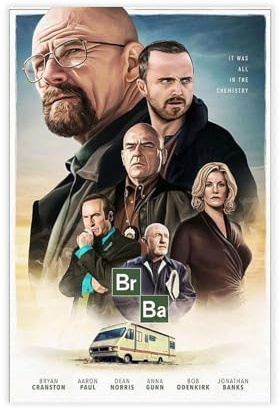 FKBALCZ Poster auf Leinwand, Motiv: Breaking Bad Br Ba It Was All Tn The Chemistry, Leinwand, Poster, Schlafzimmer, Dekoration, Landschaft, Büro, Raumdekoration, Geschenk, 30 x 45 cm