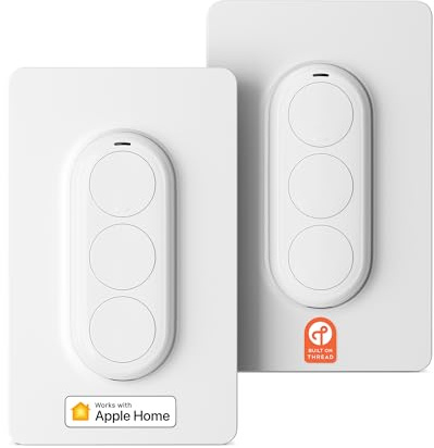 Airversa Smart HomeKit Button Controller, 3 tasti Smart Switch, compatibile con Apple Home tramite thread (Home Hub necessario), Scene e routine, QliQ AC1 bianco, confezione da 2