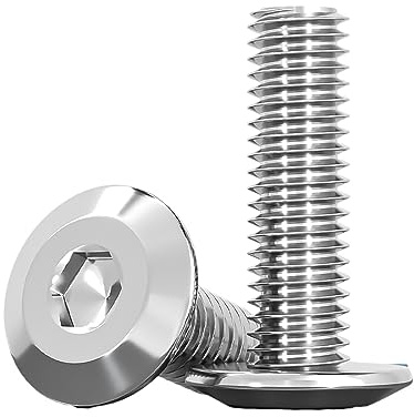 Tornillos para metales, tornillos de cabeza plana, Paquete de 100 tornillos de cabeza plana avellanada hexagonal métrica M5 de 4/5/6/8 mm, de acero inoxidable 304(M5*6 100)