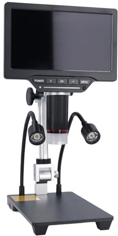 Ausla Digitales Mikroskop, ABS-Material, 7-Zoll-Display 1080P-Video, Ideal für Elektronische Reparatur und Biologische Beobachtung