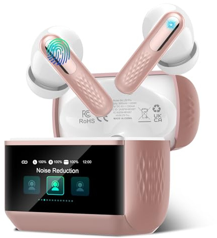 ZYHKON 2026 Auriculares Bluetooth 5.4 con Mic, Cascos Inalambricos Bluetooth, 5 Modos EQ, Oro Rosa