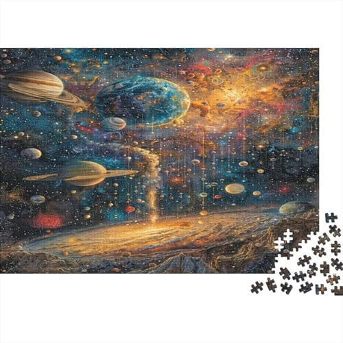 Galaxia de Planeta Cósmico Cartón Reciclado Ecológico Estimulante Relajante Rompecabezas Puzzle Arte Abstracto para Adultos 52x38cm / 1000 Piezas