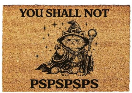 Giftstory Kokosmatte Fußmatte Kokos „You Shall Not PSPSPSPS“ für Innen und Außen 60x40 Fussmatte Haustür - Willkommen Doormat Mat Lustig Türmatte - Geschenk Gift Gadget