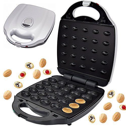 Syntrox Germany Chef Maker XXL 2000 Watt Nuss Waffeleisen - Nussbäcker für 25 Nusswaffeln Chef Maker mit herausnehmbaren und spülmaschinen geeigneten Wechselplatten