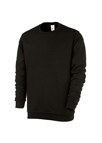 BP 1623-193-32-L Unisex-Sweatshirt, Lange Ärmel, Rundhalsausschnitt, Strickbündchen an Ärmeln und Saum, 320,00 g/m² Verstärkte Baumwolle, schwarz, L
