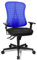 Topstar HE20PBC08 Head Point SY P4, ergonomischer Bürostuhl, Schreibtischstuhl, Muldensitz, inkl. Armlehnen, Netzrücken, Stoffbezug schwarz/blau