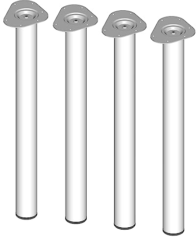 DIY Element System Möbelfuß rund – Stahlrohrfuß, ideal als Tischbein für die Gestaltung individueller Möbelstücke – Ø 60 mm, Länge 700 mm, Weiß