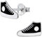 Laimons Mädchen Kids Kinder-Ohrstecker Ohrringe Kinderschmuck Schuh Sneaker Turnschuh stern schwarz weiß aus Sterling Silber 925