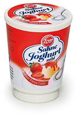 Erzi 17125 Sahnejoghurt von Zott aus Holz, Kaufladenartikel für Kinder, Rollenspiele