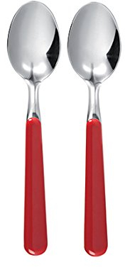 Excelsa Set Cucchiaini in Acciaio Inox, Rosso, 2 Pezzi