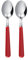 Excelsa Set Cucchiaini in Acciaio Inox, Rosso, 2 Pezzi