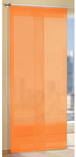 Gardinen Set, 2 x Flächenvorhang Schiebegardine mit Zubehör, Orange
