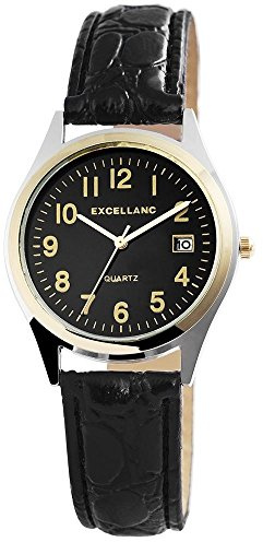 Excellanc Damen-Uhr Kunstleder Armband Dornschließe Datum Analog Quarz 2900217