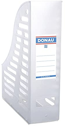DONAU 7464001PL-09 Stehsammler, durchbrochen, PP, A4, klappbar, transparent weiß