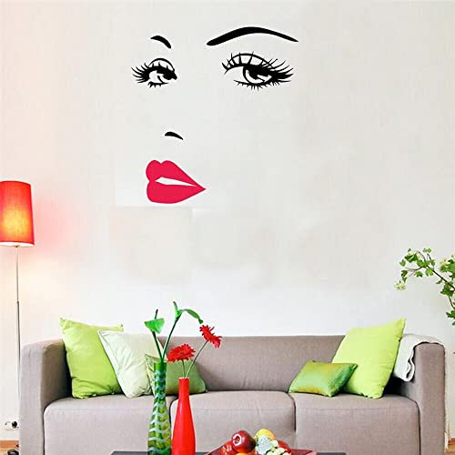Vinciann Wandaufkleber Aufkleber SEXY Frau Kleber Wandsticker Augen und Lippen Wand Dekoration Wall Sticker