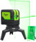 Huepar Livella Laser Verde con 2 Punti a piombo a Modalità Impulso, Livella Laser Autolivellante a Croce, 110 Orizzontale / 180 Verticale, Base Magnetica Rotante Inclusa, 9211G