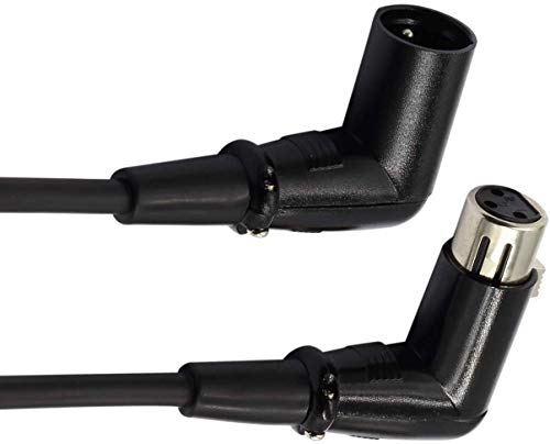 LoongGate Angle droit mâle vers femelle XLR - Cordon de signal DMX Premium pour l'équilibre/Mixer/Amplificateur/Haut-parleurs alimentés et autres appareils Pro (2m / 6.5ft)