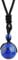 mookaitedecor Natural Blue Lapis Lazuli Healing Crystal Bead Pendant Necklace for Men Women, Round Stone Necklace Reiki Chakra Crystal Jewellery Gift Semi Precious Stone Necklace with Black Cord