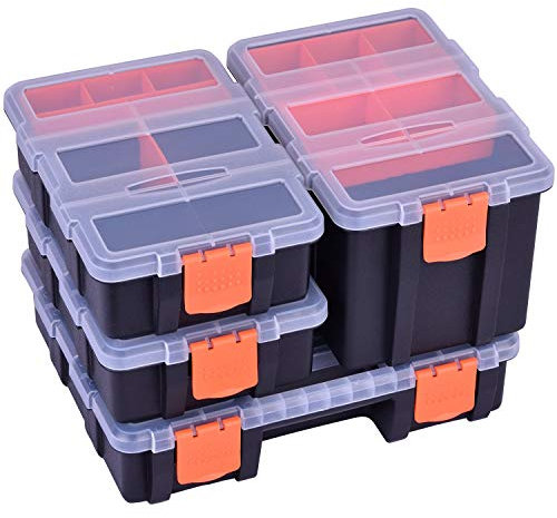 Easyzon Boîte à outils pour matériel et pièces - 4 pièces - Polyvalent et durable - Compartiment de rangement pour petites pièces