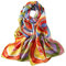 YangtzeStore Langer Charmeuse Seidenschal Klassischer Kunstdruck, Regenbogen, 63 x 17
