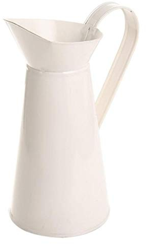 Byfri Vintage Tall Jarra de Metal Elegante lamentable Crema florero Jarra de Recipiente de Flores para la Boda Decoración para el Hogar