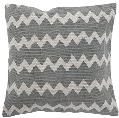 GURU SHOP Gewebter Kelim Kissenbezug Blockdruck, Dekokissen Bezug, Boho Kissen Traditionelle Herstellung - Muster 3, Baumwolle, 40x40x0 cm
