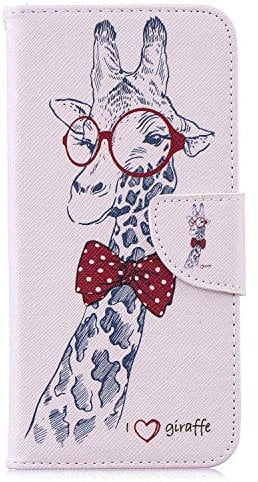 Huzhide iPhone SE 2020 Case iPhone 7/8 Case, PU Leather Flip Wallet Phone Case Soft TPU Shockproof Shell Slim Protective Cover for iPhone SE 2020/7 / 8 with Magnetic Closure Stand - Giraffe