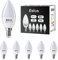 Eslas E14 LED Light Bulb, 6W E14 LED Candle Light Bulb, Warm White 3000K,C37 600lm, SES Small Edison Screw Candle Light Bulbs, 60 Watt Equivalent, Non-Dimmable, Pack of 6