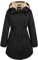 Orolay Blousons Coupe-vent Printemps Manteau Chaud Mi-long D'extérieur pour Femme Le Noir XXL