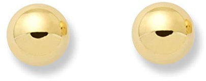Pendientes Oro Amarillo 9 Kilates (9K) Bola Redondo Brillo 3 mm - Certificado Garantía - Mondepetit - 1677