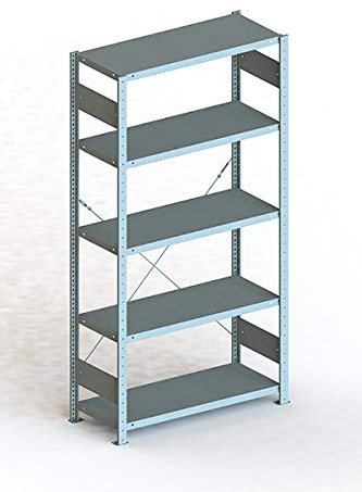 Steckregal aus Metall - Stecksystem Lagerregal 200 x 100 cm - 40 cm tief mm verzinkt - - Fachlast 150 Kg