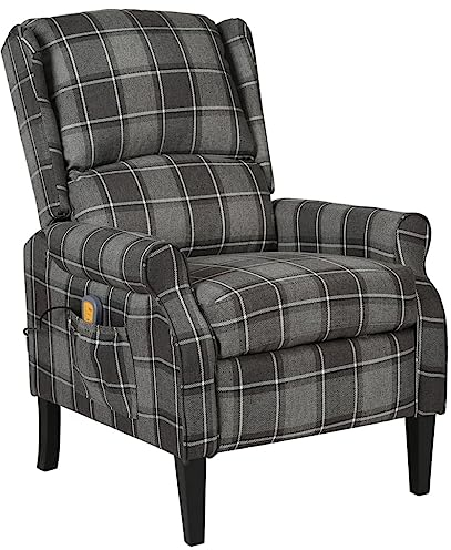 vidaXL Massagesessel, Elektrisch Verstellbar Sessel mit Heizung Liegefunktion, Fernsehsessel Relaxsessel mit Fernbedienung, Liegesessel Ruhesessel, Grau Stoff