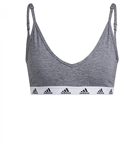 adidas Damen Leichter Halt Sports-BH, Dark Grey Heather/Black, XXS