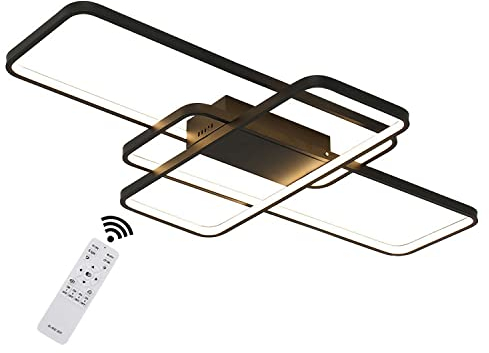 VanMe LED Deckenleuchte 3000K-6000K Dimmbar Modern Deckenlampe Wohnzimmerlampe Geometrisch Deckenbeleuchtung mit Fernsteuerung für Wohnzimmer Schlafzimmer Büro Flur und Balkon