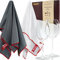 Wine Glass Cloth (2 Pack) - Streak Free and Lint Free Microfiber Wine Polishing Cloth for Men's Gift Wine Glass Polishing Cloths (Snow White & Graphite Gray)