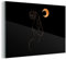 MuchoWow Glasbild Glasfoto Wandbild Bilder Deko 150x100 cm Frau - Mond - Gold - Strichzeichnung