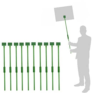 Lightweight Yard Signs Stakes Protest Sign Holders,Parades Slogan Poles, Warning Signs Support Placards with Handle for Grand Ceremonies,Sale,Vote, Sports, Airport Pick Up, Pack 10 (Set A)