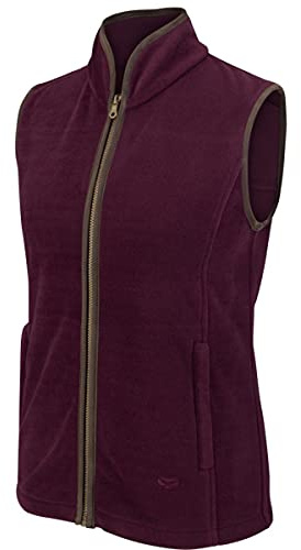 Hoggs of Fife Stenton Ladies Fleece Gilet - Navy 100% polyester hollow fibre fleece, Faux nubuck reinforced binding