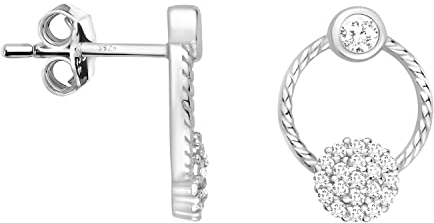 SOFIA MILANI - Damen Ohrringe 925 Silber - mit Zirkonia Steinen - Gedrehter Kreis Ohrstecker - E1765