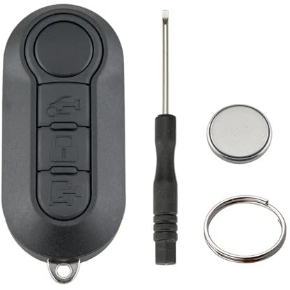 Vailikey 3 Button Black Plastic Car Key Shell for Fiat 500L, Ducato, Doblo, Jumper, Boxer Vans