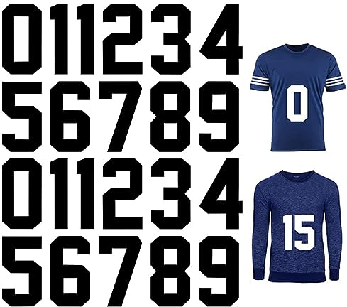 JOCXZI 22 Stück 0 bis 9 Wärmeübertragung Nummern - Zahlen Zum Aufbügeln für Trikots Basketball, Patches Aufeisen Zahlen Aufkleber für Sport T-Shirt Jersey Fußball Baseball Team T-Shirt