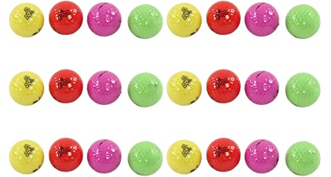 24-teiliges Golfball-Set, Bunter Gummi-Golfball, Gute Belastbarkeit, 2-lagiger Golfball, Schockierte Golfbälle, Anfänger-Golfbälle, Golfzubehör, Range-Golfbälle für Damen, Herren, Kinder,(B155)