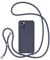 UEEBAI Crossbody Lanyard Phone case for iPhone 15 Pro 6.1 inch, Silicone Phone Cover Necklace Cord Strap Soft Shockproof Protective Case - Dark Blue