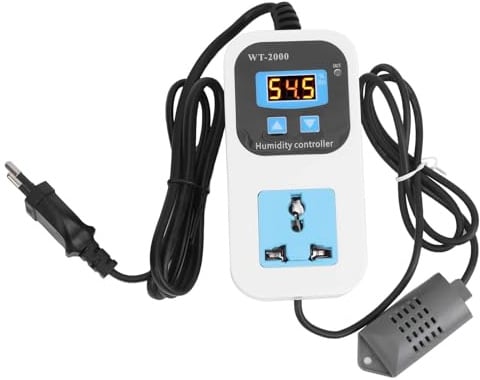 Digitaler Feuchtigkeitsregler Feuchtigkeitssensorschalter Befeuchtung Entfeuchtungsschalter Steckdose 0% ~ 99% Relative Luftfeuchtigkeit WT-2000