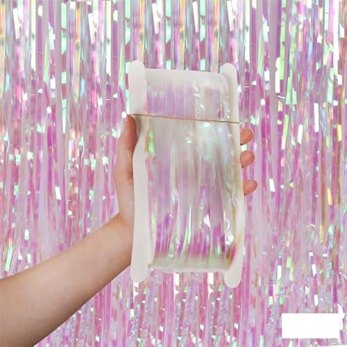Bachelorette Party Hintergründe Lametta Fransen Folienvorhang Geburtstag Hochzeit Dekoration Erwachsene Jahrestag DIY Dekor-Candy Transparent 1 m Breite 1 m Länge