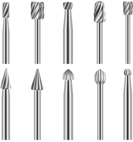 Limas rotativas de acero de alta velocidad, 10 piezas, fresadora rotativa de acero de alta velocidad, juego de herramientas para tallar madera para aluminio y herrajes de hierro